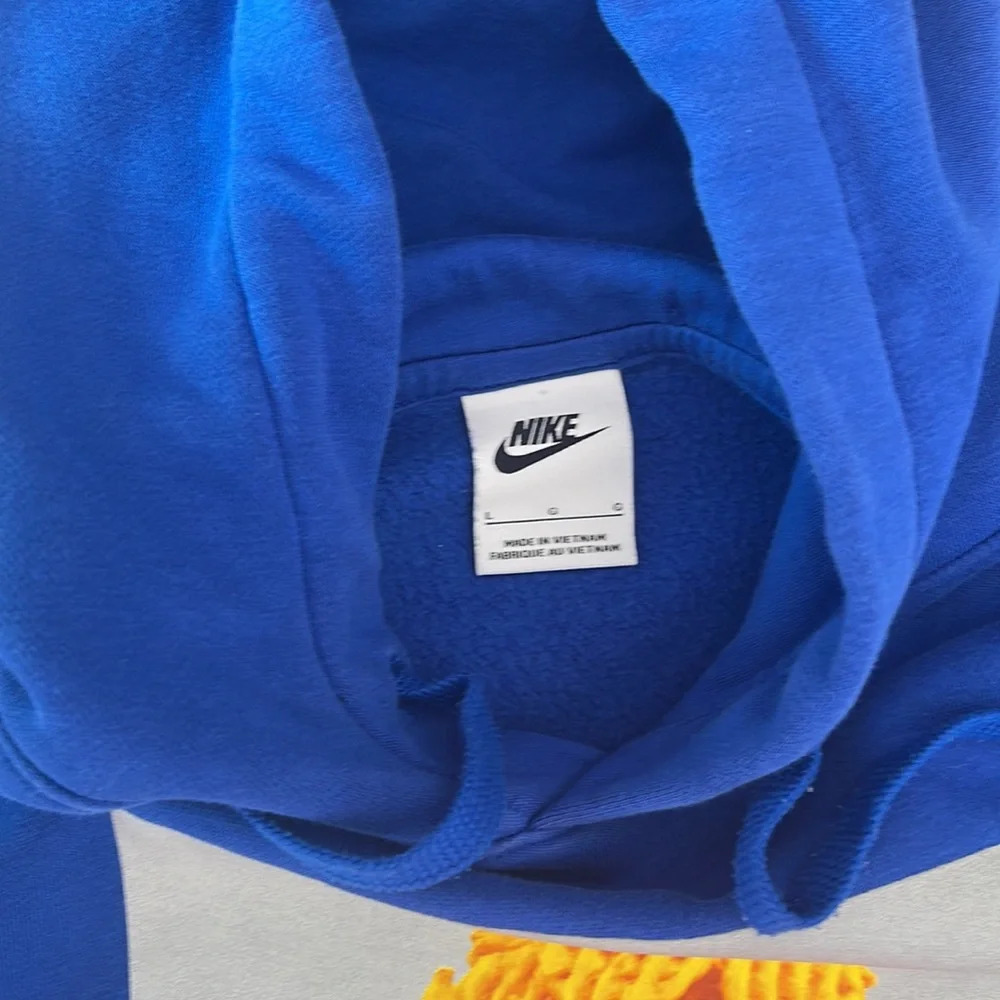 NIKE Mens Waffle Fries Blue Pullover Sweatshirt Hoodie Size L - Picture 6 of 9